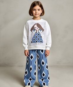 ست بلوز آستین بلند و شلوار دخترانه