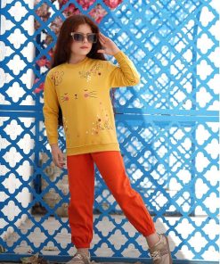 بلوز شلوار دخترانه ست نخ پنبه برند تن زین