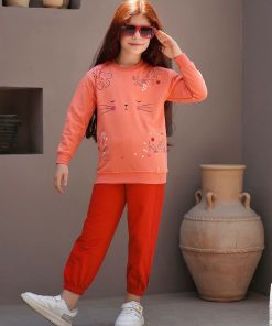 بلوز شلوار دخترانه ست جنس نخ پنبه برند تن زین