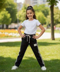 شلوار تک مشکی دخترانه دو خط